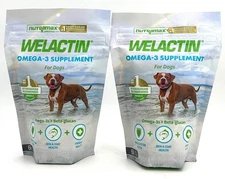(Lot of 2) Nutramax Welactin Omega 3 Fish Oil Soft Chews For Dogs 60 Ct