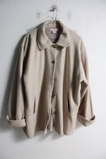 Claire Neuville Women Mac Coat Jacket Beige - Size 26 28 (N32)