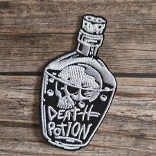 Death Potion Skull Gothic Punk Rock Skater Biker 90'S Style Iron On Patch
