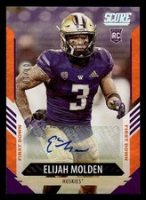2021 SCORE ELIJAH MOLDEN 343 SIGNATURES FIRST DOWN RC AUTOGRAPH 45848 HUSKIES