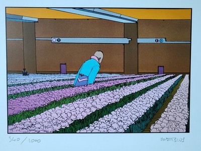 JEAN GIRAUD MOEBIUS 1984 SCREEN PRINT COLOR LITHOGRAPH ART PRINT SIGNED PG 1
