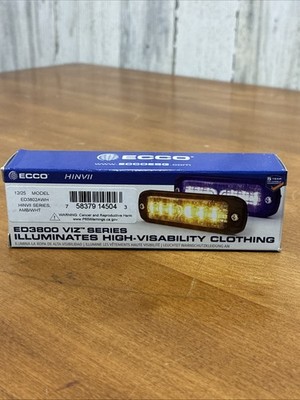 Ecco ED3802AWH Surface Mount LED 4.75'' Thin Warning Light 12-24V Amber/White