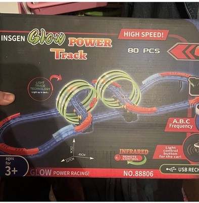 Insgen Glow Power Track 80 PCS Light Trace Tech Infrared Remote USB Multicolor