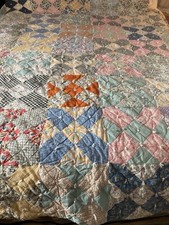 crazy quilt vintage 80  X 80  Colorfully Designed