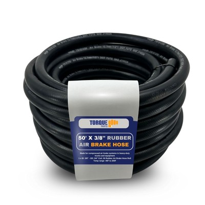 Rubber Air Brake Hose ID3/8''-OD: 3/4' x 50-FT ROLL Black S.A.E. J1402+D.O.T.F.M