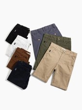 US Polo Assn. Boys' Chino Shorts Multi-Color Pack Casual Zip Flat Front