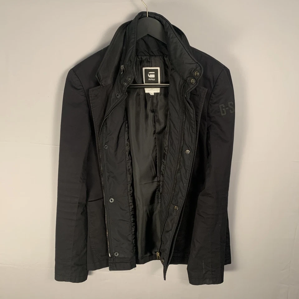 GSTAR Outdoor Jacket Mens Military Style Blazer Cotton Blend Gray Med Slim Fit - Image 4 of 4