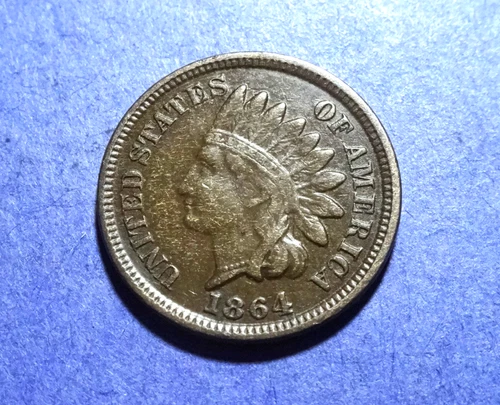 1864 Bronze Indian Cent  Ch. VF