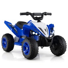 12V Kids Ride On ATV 4-Wheeler Quad with LED Lights and 7 mph Max Speed-Navy - C