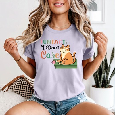 Funfact I Dont Care Sarcastic Cat Humor Damen T-Shirt