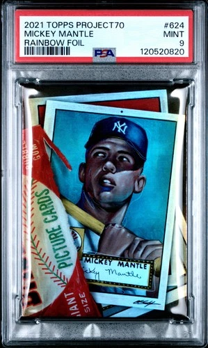 2021 TOPPS PROJECT70 RAINBOW FOIL #624 MICKEY MANTLE 40/70 PSA 9
