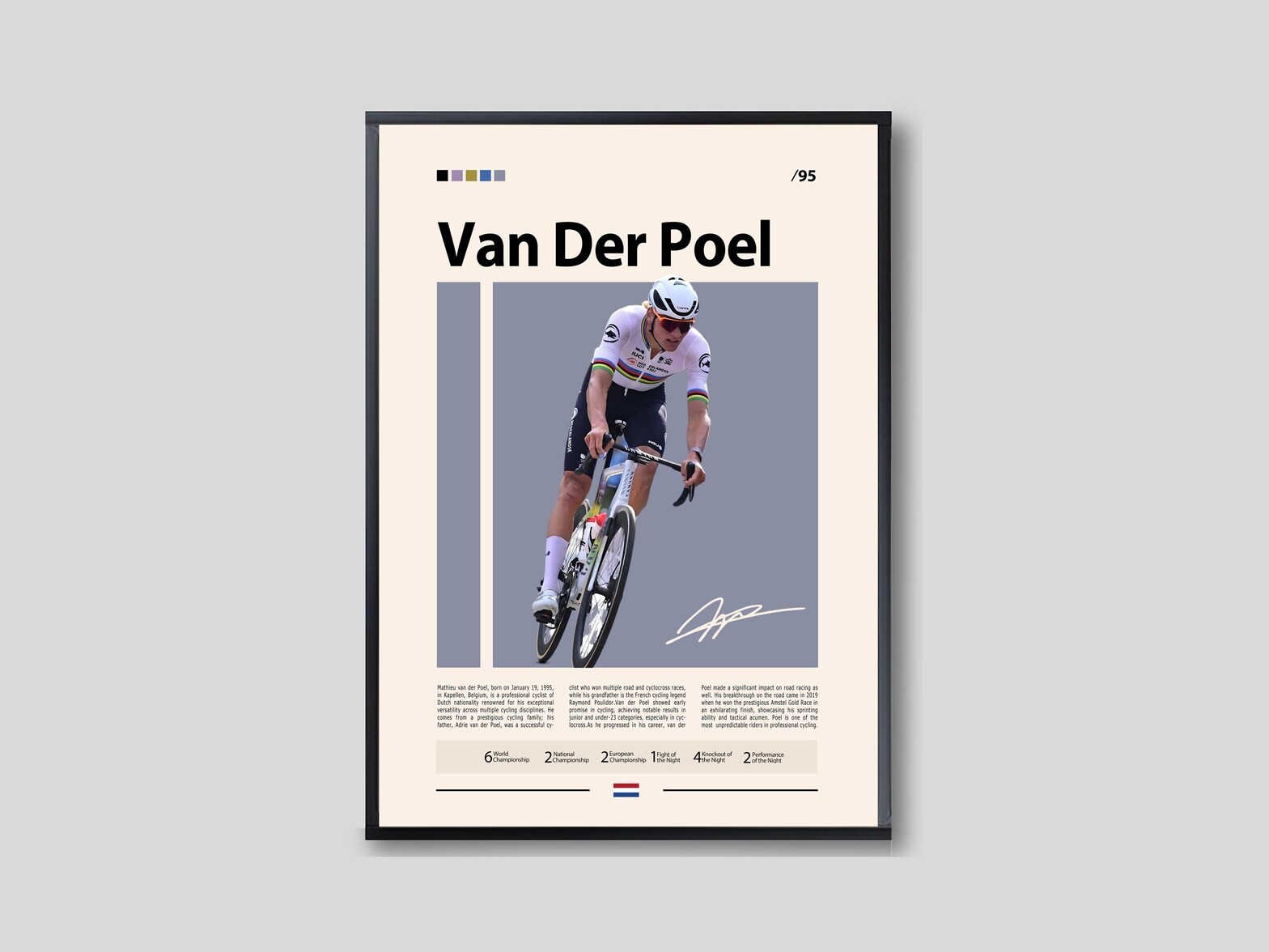 Mathieu Van der Poel Cycling Poster Netherlands Alpecin-Deceuninck Team Wall Art