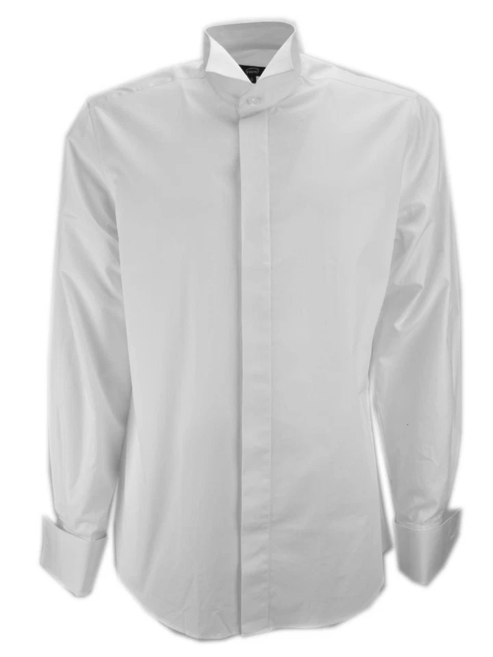 CAMICIA UOMO CERIMONIA ELEGANTE SPOSO collo diplomatico bianca tg M gemelli - Immagine 2 di 4