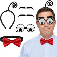 5 Pcs Halloween Fear Costume Accessories Set with Glasses for Cosplay Party