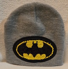 DC Comics Batman Beanie Hat Youth Reversible Flip Sequin Multi Colored