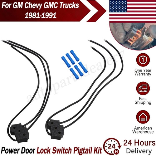 Power Door Lock Switch Pigtail Connector Plug Wire Set For GM C10 K5 ...