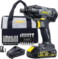 Impact Driver Kit 180Nm 20V Cordless Impact Drill Driver Set 1/4" All-Metal Hex