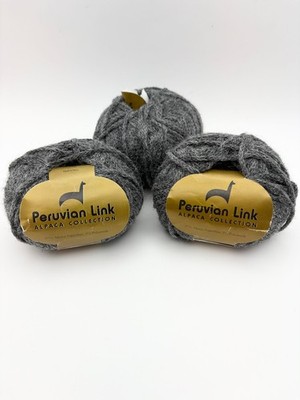 Lot of 3 Peruvian Link Alpaca Collection Grey Chain Bulky 50g 136yds EACH