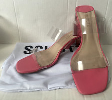 Anthropologie Schutz Ariella Acrylic Mid Heel Clear Pink Transparent 7.5
