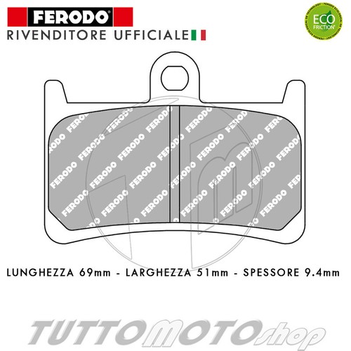 Pastiglie YAMAHA FZ 6 S2 600 2007 2008 2009 2010 FZ6 / Kit Ant. Post. FERODO - Foto 2 di 5