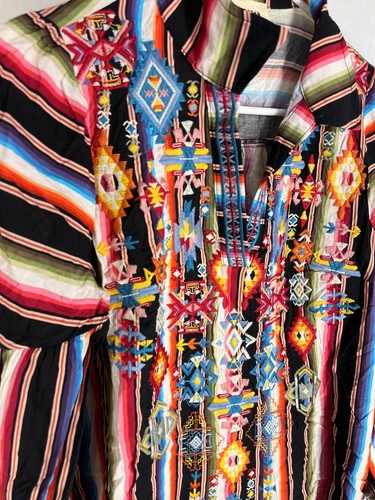Top SAVANNA JANE taglia S ricamato Boho Ditzy Fairy Aztec Western pullover NUOVO - Foto 4 di 5