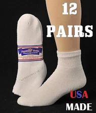 12 Pairs Womens White Physicians Choice VENTILATED Cotton Diabetic Ankle Socks