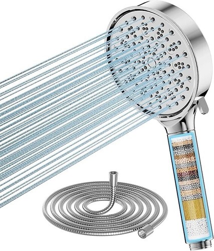 Cobbe Hard Water Filter Shower Head & Hose 20 Stage Filter 6 Spray Mode Chlorine - Picture 8 of 17