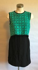 MSGM Teal & Black Dress w/ Woven Upper & Open...