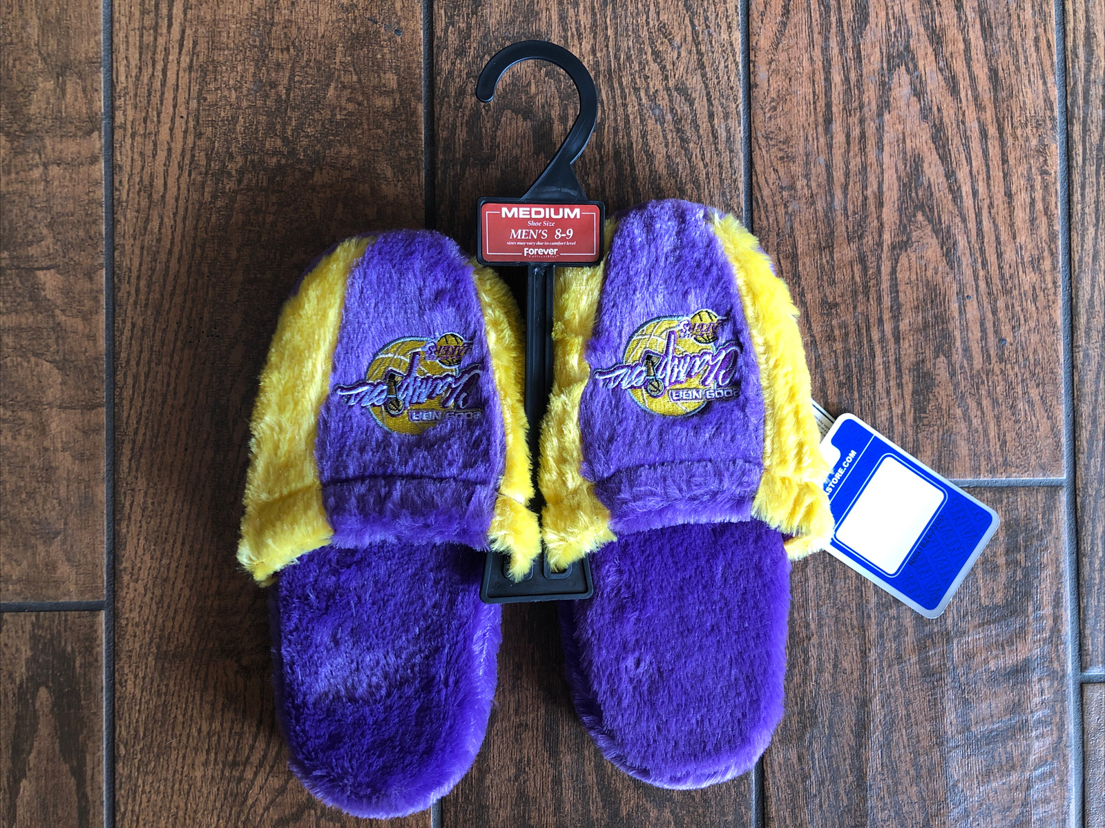 PANTOFOLA D’ORO Los Angeles Lakers peluche pantofole uomo taglia Medium (8 9) foco licenza NBA nuove con scatola