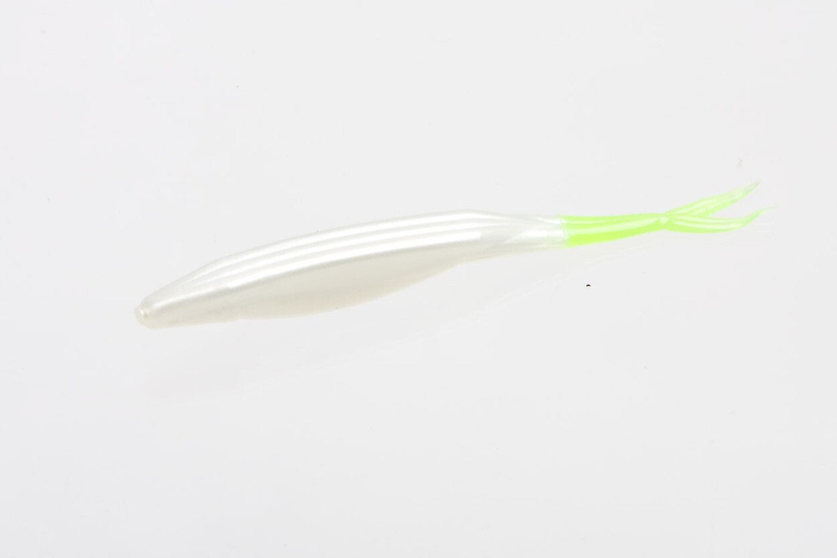 Zoom Salty Super Fluke ~ White Pearl Chartreuse ~ Bass Fishing