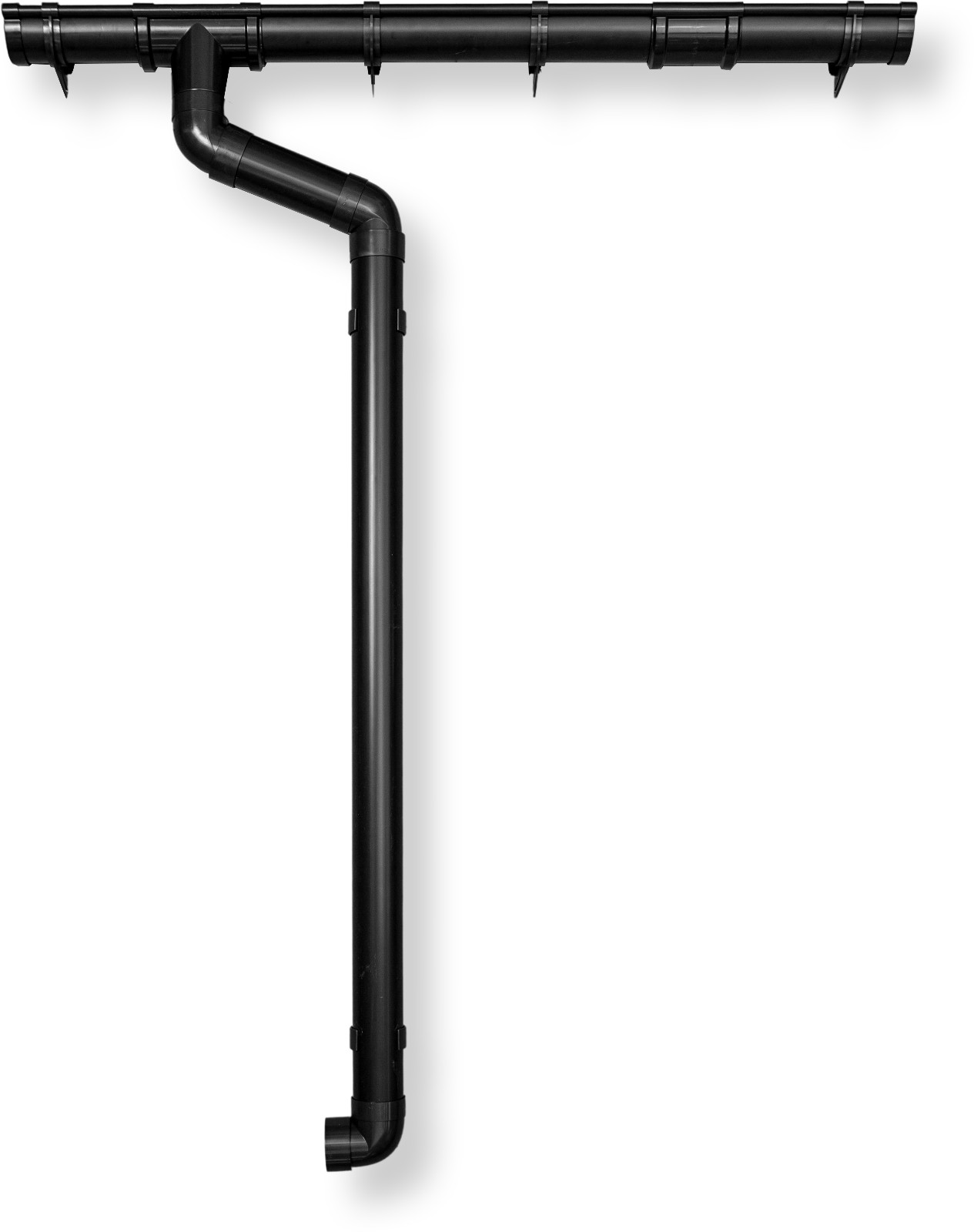 Dachrinnen Set 65mm Typ250 bis 7,5m für Gartenhaus mit Pultdach | Kunststoff PVC