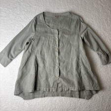 FLAX Designs Urban II A-Line Sage Cardigan Size P