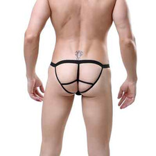 MINI SLIP JOCK taille M/L  noir transparent sheer sexy Ref S43 NEOFAN