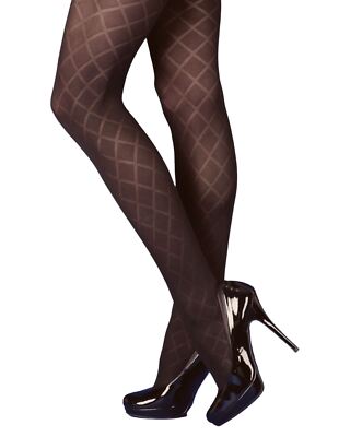 Silky Diamond Opaque Tights Ladies Black Fashion 70 Denier Geo