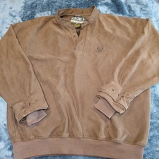 Zero Restriction Mens Large Brown Microsuede Long Sleeve Pullover