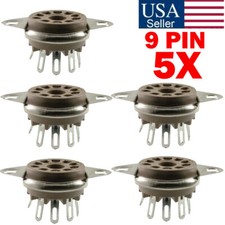 5PCS - 9 Pin For Belton Socket, Bottom Mount Micalex .75" Chassis Hole US