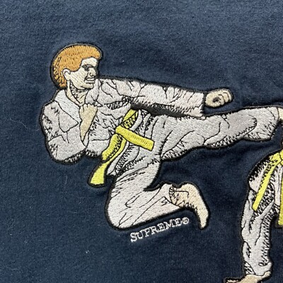 Supreme Mens Shirt Long Sleeve SS18 Karate L/S Tee Navy Blue