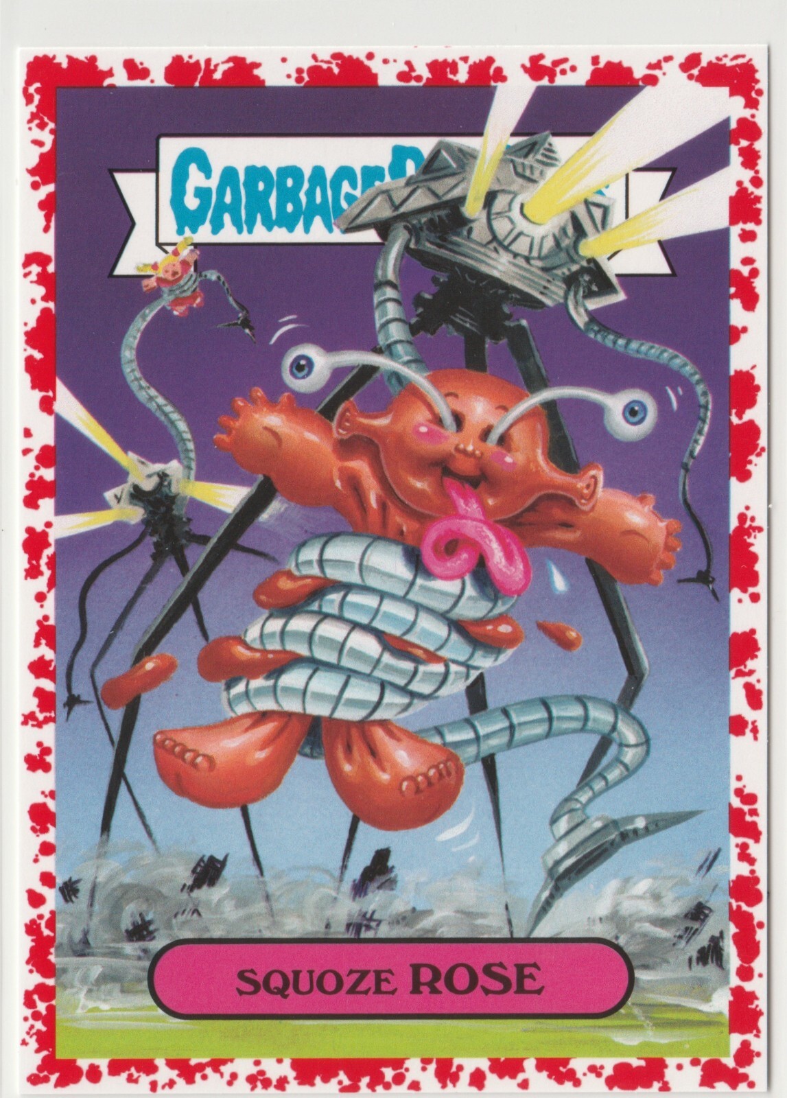 2017 GPK Adam-Geddon SP26/75 Red Bloody Nose Squoze Rose Garbage Pail Kids Card