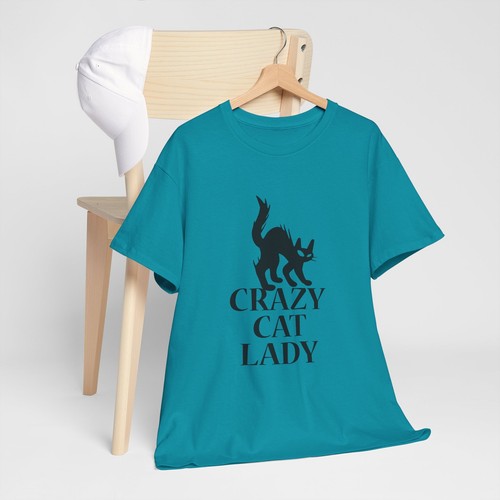 "T-Shirt Cat Lover Unisex schwer Baumwolle ""Crazy Cat Lady""" - Bild 76 von 118