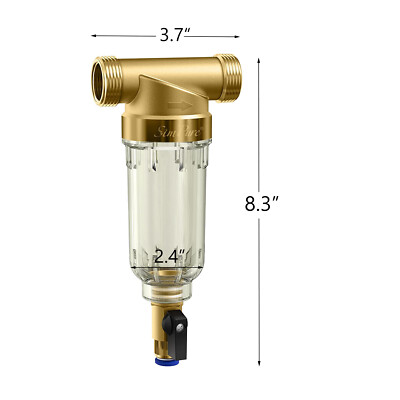 40 micron spin down sediment waterfilter, herbruikbare buitendraad, watervoorfilter, sedimentfilter voor fonteinwaterslang, sedimentfilter (stijl 2-3/4 buitendraad