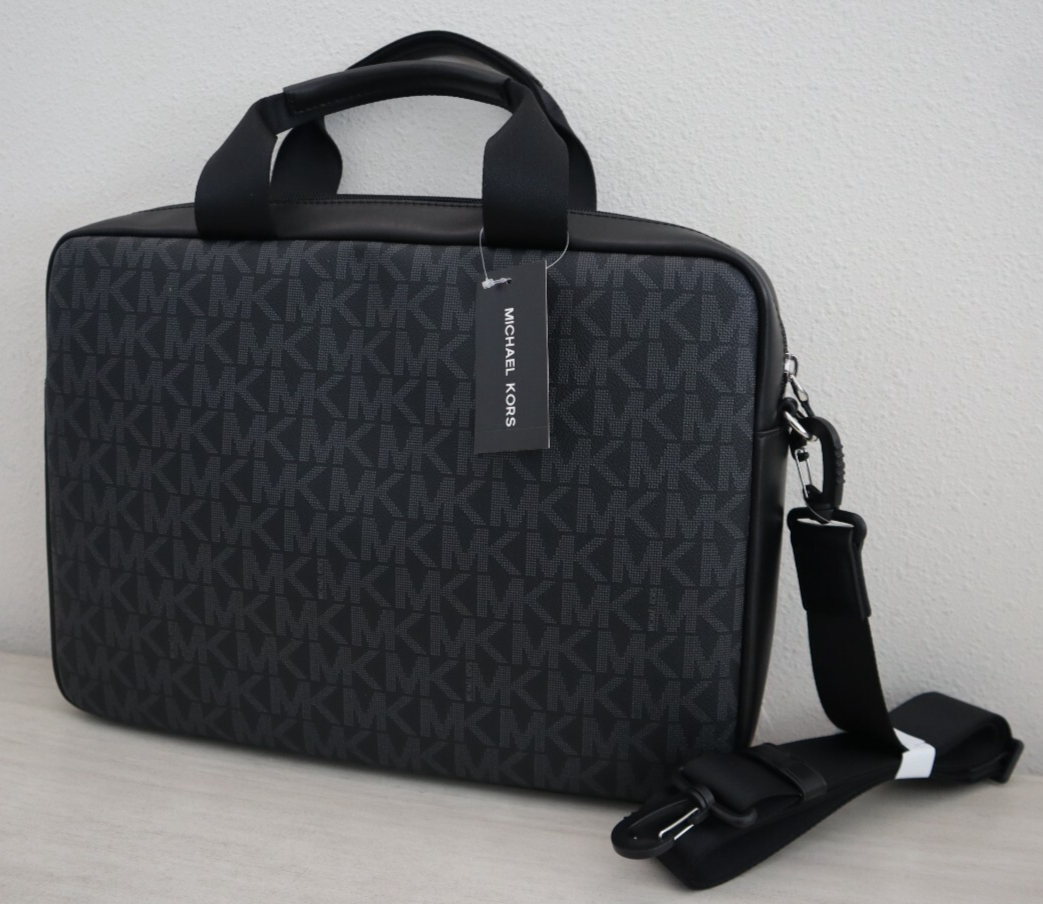 Michael Kors 87S5SEVA4B Unisex Black Monogram Everett Briefcase
