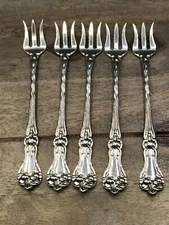 Majestic by Alvin Sterling Silver set of 5 Cocktail Forks 5 3/8"