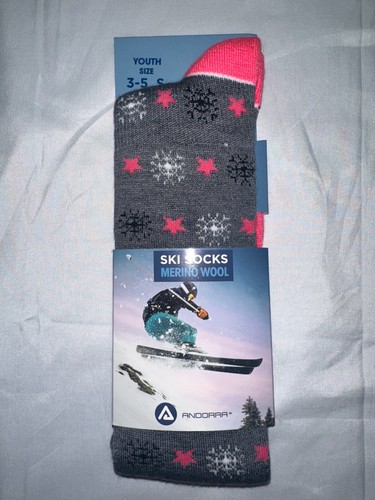 Andorra Youth Merino Wool Ski Socks, Assorted Sizes/Colors, NWT - Picture 2 of 14