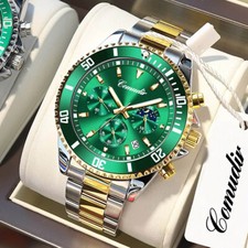 COMUDIR Stainless Steel Mens Watch Chronograp...