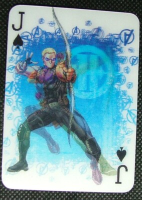 1 x Motion / Flicker playing card Marvel Avengers Hawkeye Jack of Spades