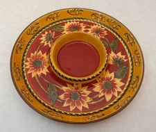 Pier 1 - Sombrero Sunflower - Chip and Dip Server - 12" Diameter