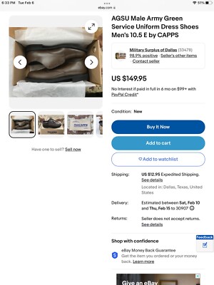 AGSU, Army Dress Uniform Shoes, Brown , Size 13E, By Capps, Army Issue ...