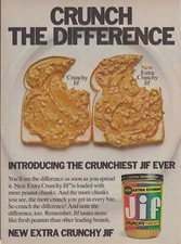 Jif Peanut Butter Vintage 1978 Magazine Print Ad Page Extra Crunchy Food Advert