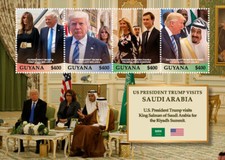 Guyana 2018 - Trump Visits Saudi Arabia - Sheet of 4v - Scott 4561 - MNH
