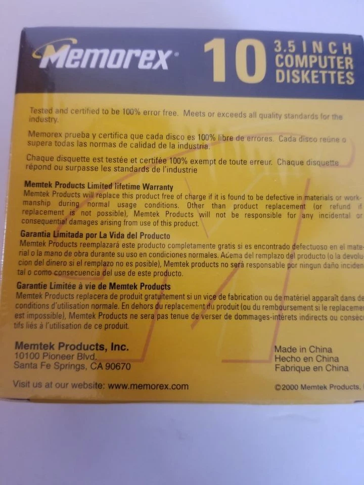 Memorex 3.5" computer diskettes PC formatted pack of 10 - Image 3 of 4